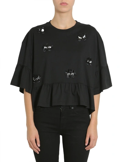 Shop Mcq By Alexander Mcqueen Monster Embroidered T-shirt In Black