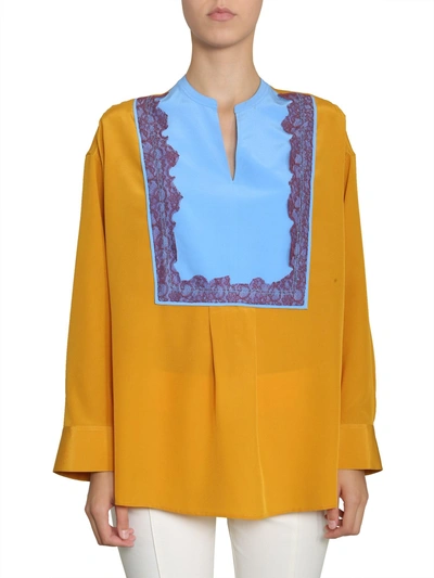 Shop Tory Burch "claire" Tunic In Yellow