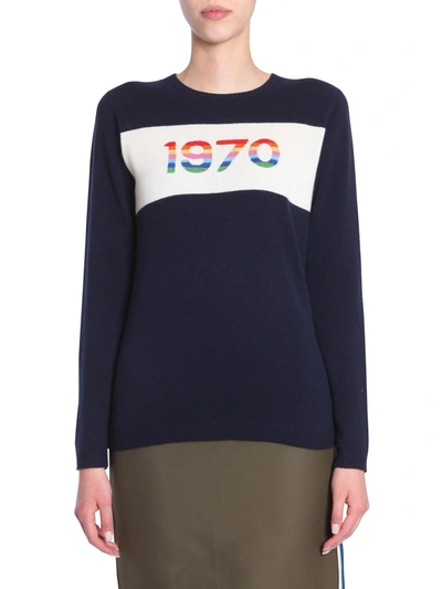 Shop Bella Freud Sweater With 1970 Rainbow Intarsia In Blue