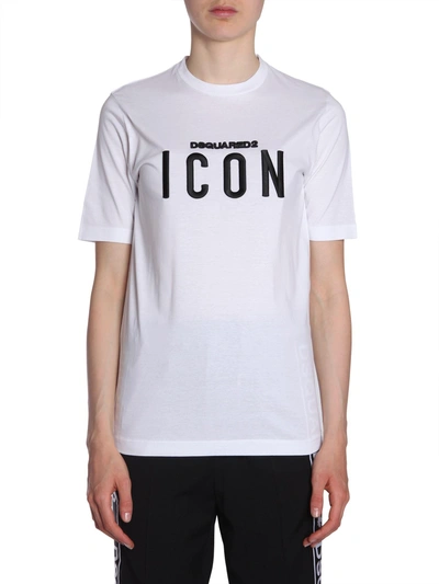 Shop Dsquared2 Round Collar T-shirt In White