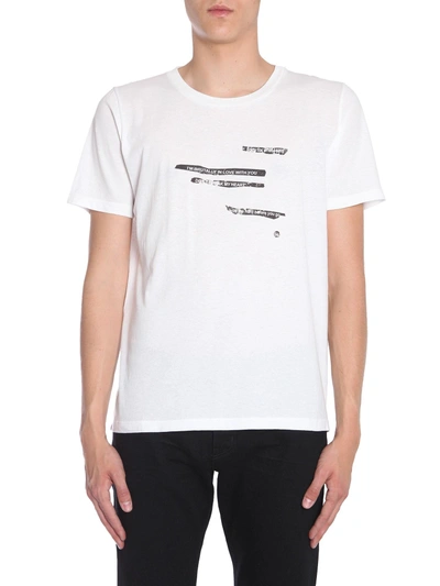 Shop Saint Laurent T-shirt With Phrases In White