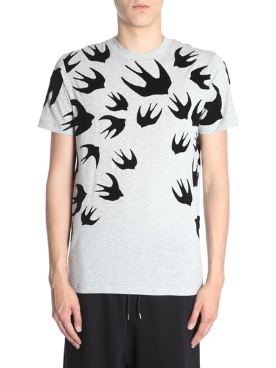 Shop Mcq By Alexander Mcqueen Round Collar T-shirt In Grey