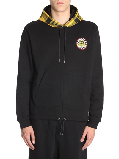 Shop Mcq By Alexander Mcqueen Sweatshirt With Check Hood In Multicolour
