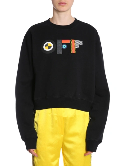 Shop Off-white Cropped Sweatshirt In Black