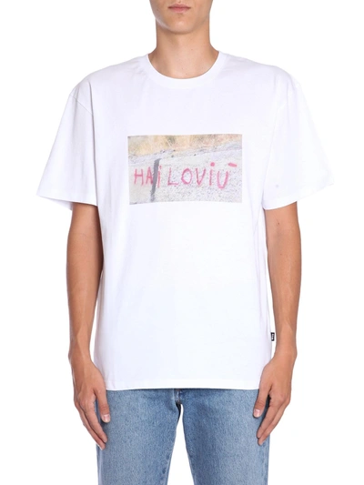 Shop Msgm T-shirt Con Stampa Fotografica In White