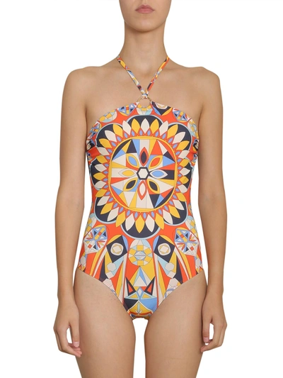 Shop Tory Burch One-piece Swimsuit In Multicolour