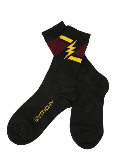 Shop Givenchy Printed Socks In Black