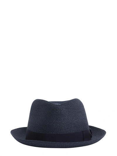 Shop Borsalino Short Brim Straw Panama Hat In Blue