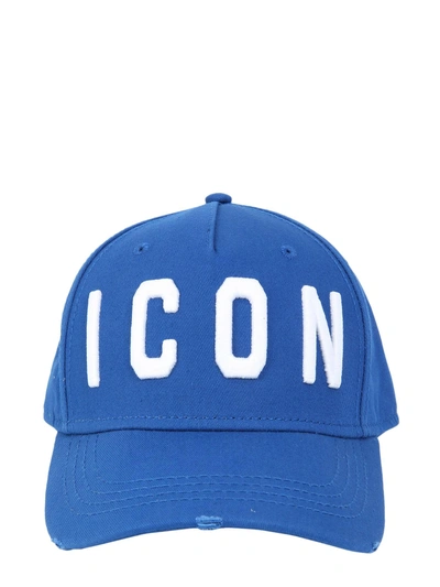 Shop Dsquared2 "icon" Baseball Cap In Azure