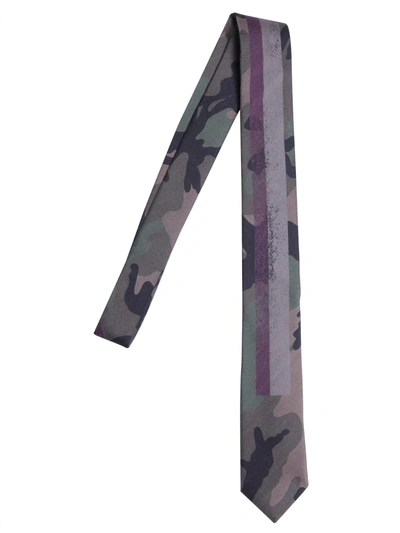 Shop Valentino Camouflage Tie In Multicolour