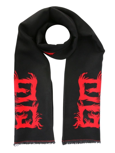 Shop Givenchy "4g Flame" Scarf In Black