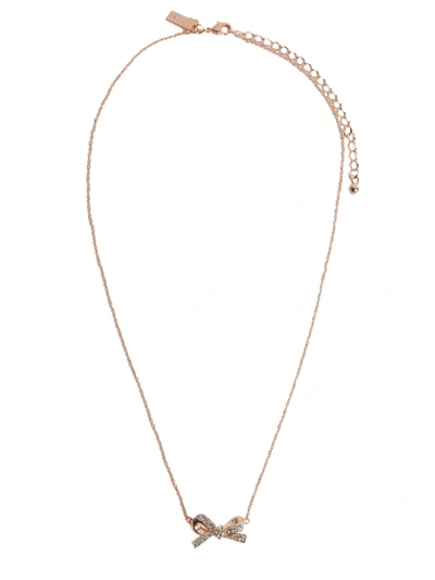 Shop Kate Spade Bow Pendant Necklace In Bronze
