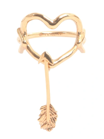 Shop Givenchy Heart And Arrow Ring In Bronze