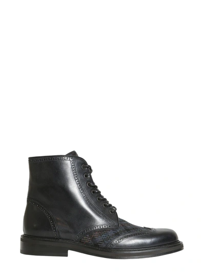 Shop Etro Lace Up Boots In Black