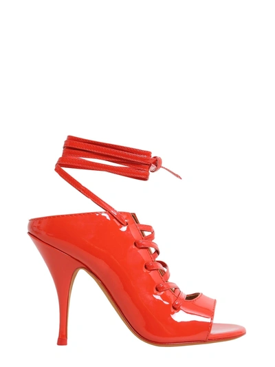 Shop Givenchy Lace-up Mules In Red