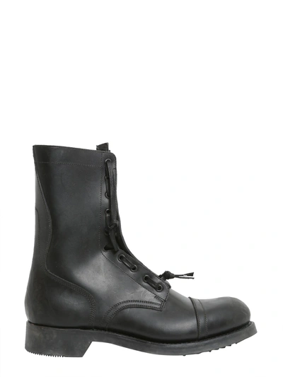 Shop Maison Margiela Leather Boots In Black