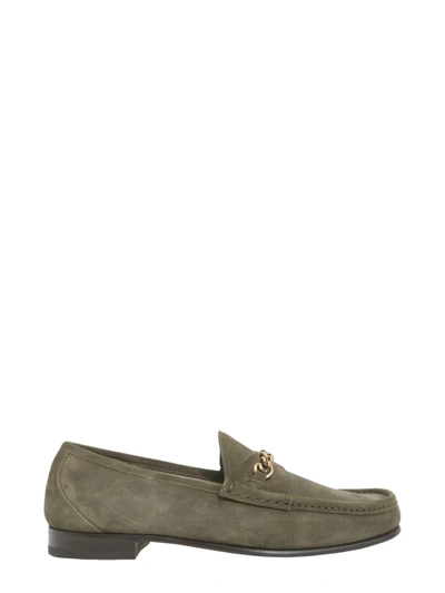 Shop Tom Ford York Loafers In Military Green