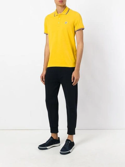 Shop Moncler Classic Polo Shirt - Yellow In Yellow & Orange