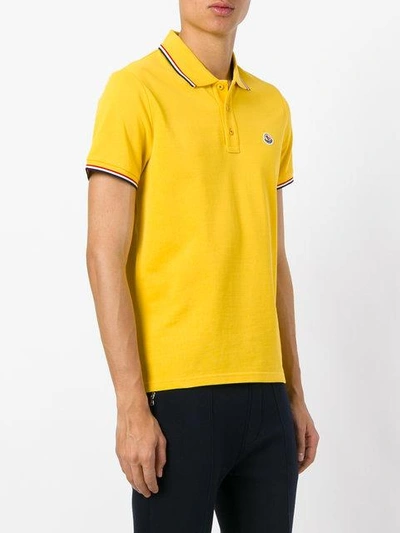 Shop Moncler Classic Polo Shirt - Yellow In Yellow & Orange
