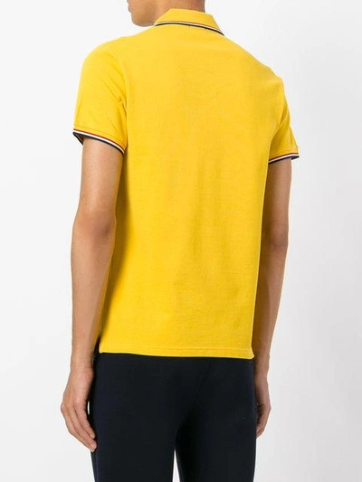 Shop Moncler Classic Polo Shirt - Yellow In Yellow & Orange