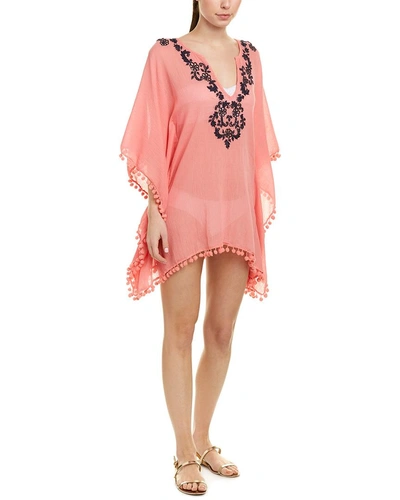Shop Letarte Embroidered Poncho In Pink
