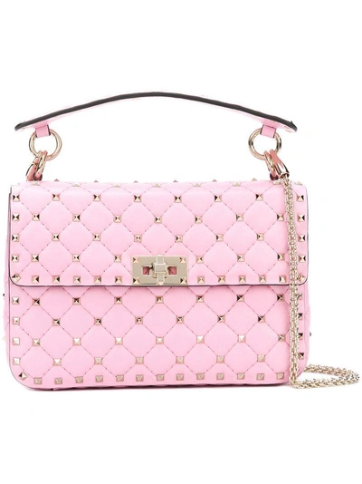 Shop Valentino Garavani Rockstud Spike Shoulder Bag - Pink