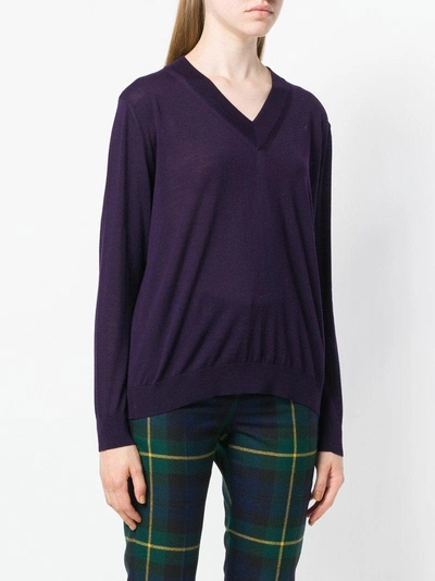 Shop Roberto Collina V-neck Sweater - Purple In Pink & Purple