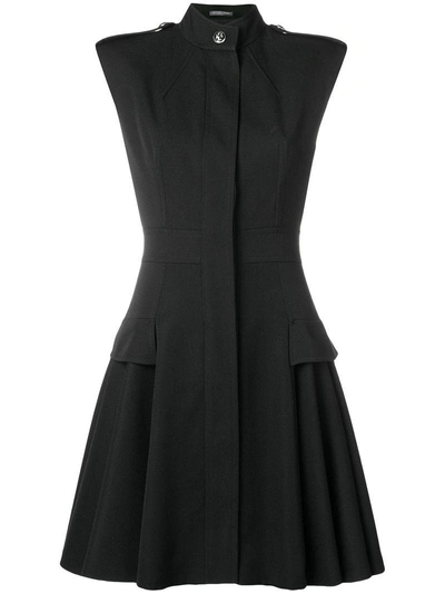 Shop Alexander Mcqueen Pleated Detail Dress In Black