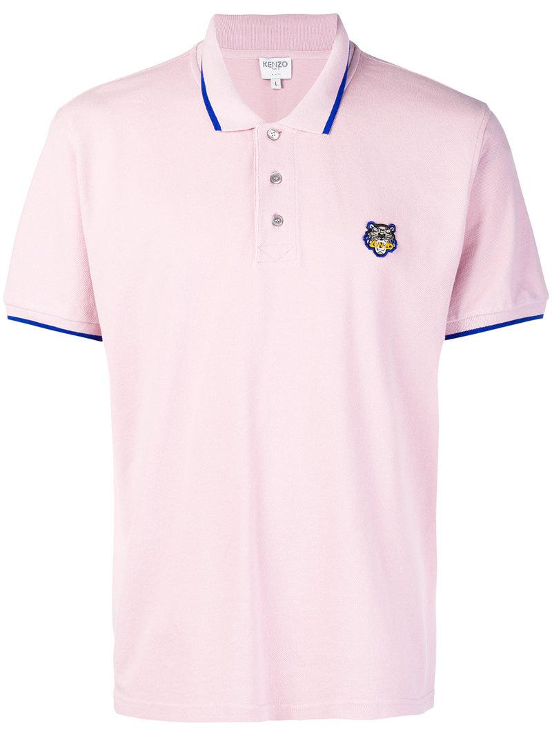 Kenzo Tiger Logo Polo Shirt - Pink 