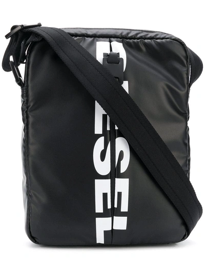 Shop Diesel Logo Cross-body Bag - Black