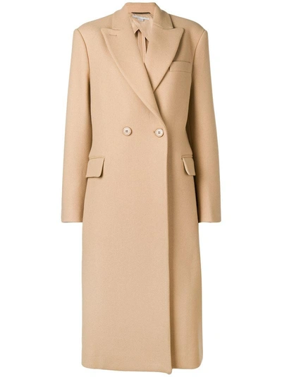 Shop Stella Mccartney Katherine Felt Double-breasted Coat In Neutrals