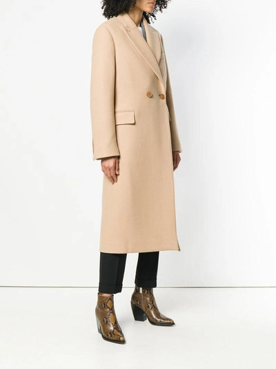 Shop Stella Mccartney Katherine Felt Double-breasted Coat In Neutrals