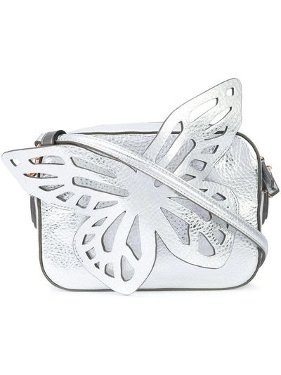 Shop Sophia Webster Butterfly Applique Crossbody Bag In Metallic