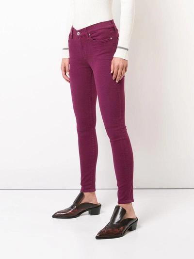 7 For All Mankind Skinny Ankle Jeans - Pink In Pink