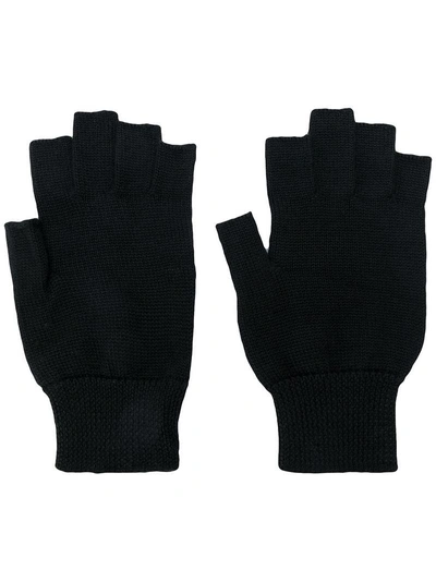 Shop Rick Owens Fingerless Gloves - Black