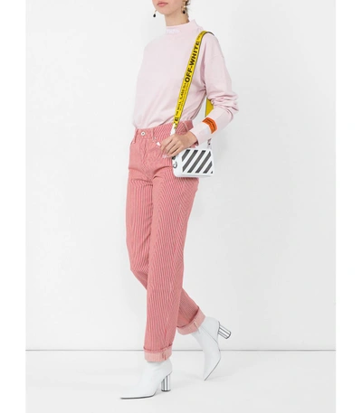Shop Off-white Pink Striped High-rise Straight Leg Jean