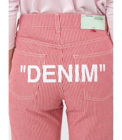Shop Off-white Pink Striped High-rise Straight Leg Jean