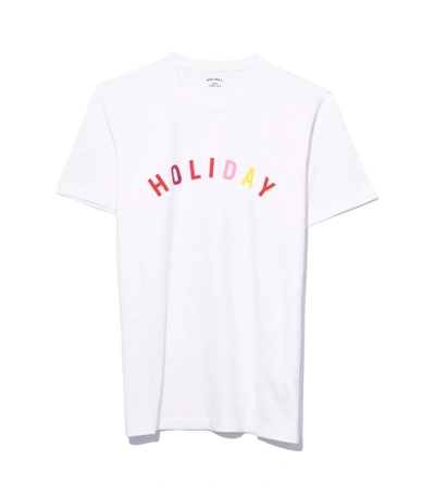 Shop Holiday White/rainbow Logo Tshirt