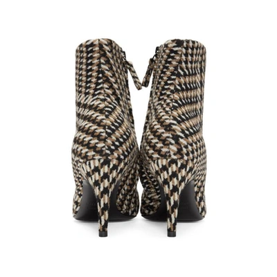 Shop Balenciaga Camel And Black Houndstooth Ankle Boots In 2670 Brown