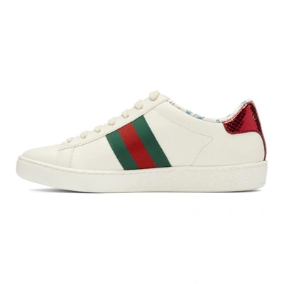 Shop Gucci White New Ace Guccy Sneakers In 9072 White
