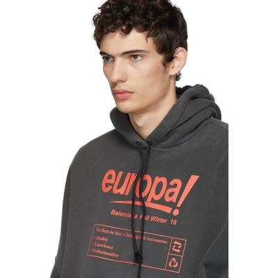 Balenciaga Europa Oversized Cotton Hoody In Grey | ModeSens