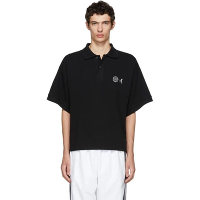Shop Gosha Rubchinskiy Black Embroidered Polo