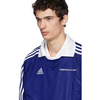 Shop Gosha Rubchinskiy Blue Adidas Originals Edition Football Polo