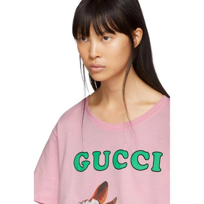 Shop Gucci Pink Bambi T-shirt In 5261 Pink