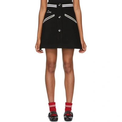 Shop Miu Miu Black Buttoned Miniskirt In F0002 Black