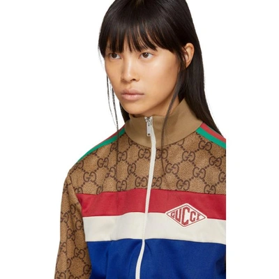 Shop Gucci Multicolor Gg Supreme Track Jacket In 4925 Vintag