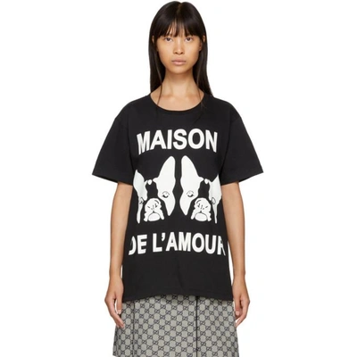 Shop Gucci Black Bosco And Orso Oversize T-shirt In 1955 Black