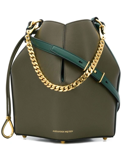 Shop Alexander Mcqueen Chunky Chain Shoulder Bag - Green