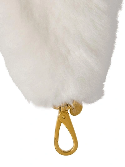 Shop Miu Miu Detachable Fur Handle In White