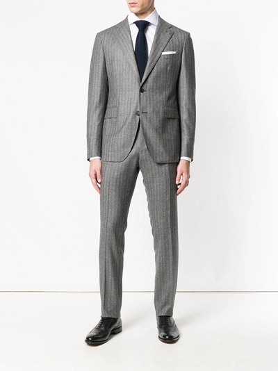 Shop Tagliatore Two Piece Single Breasted Suit - Grey